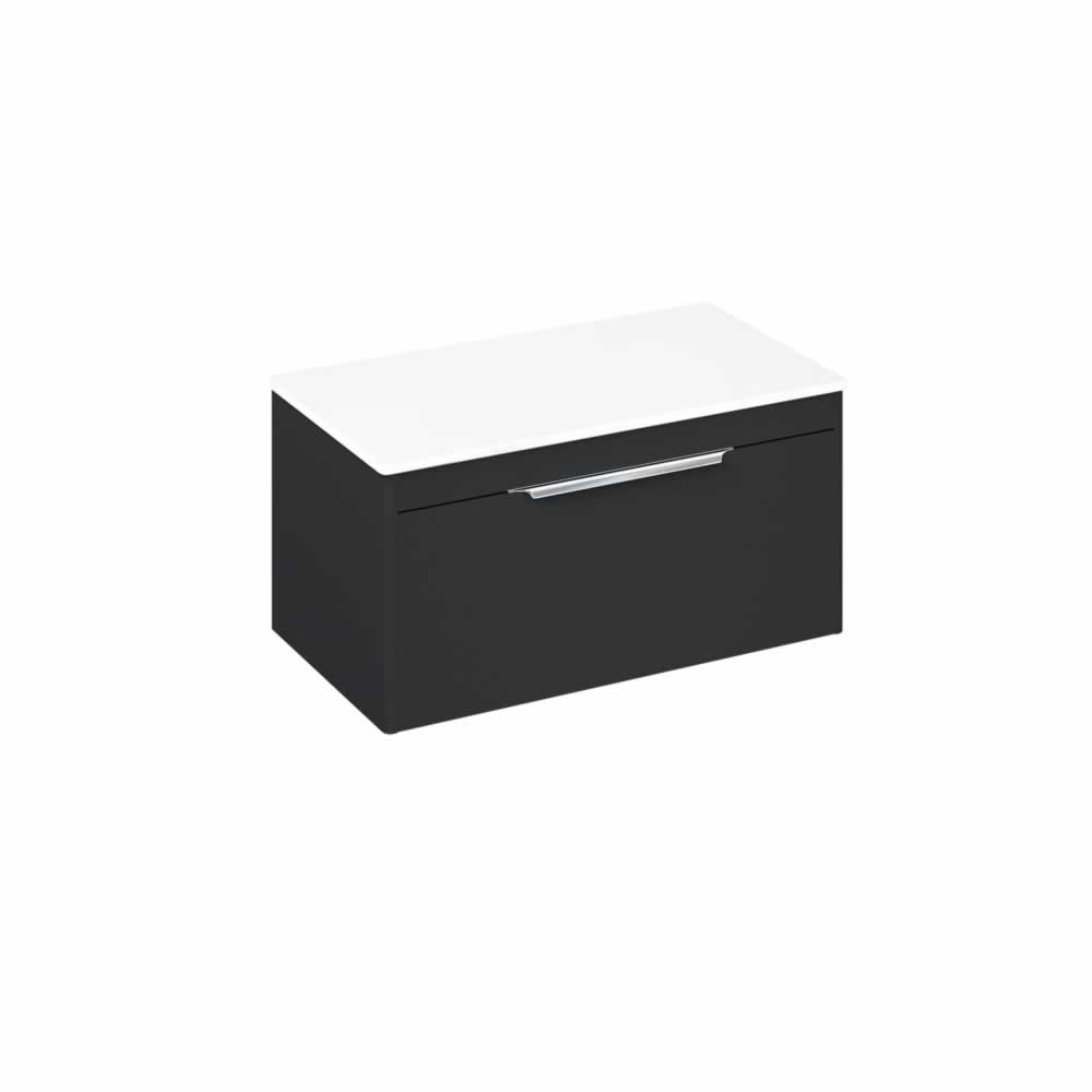 Shoreditch 85cm single drawer Matt Grey with White Worktop